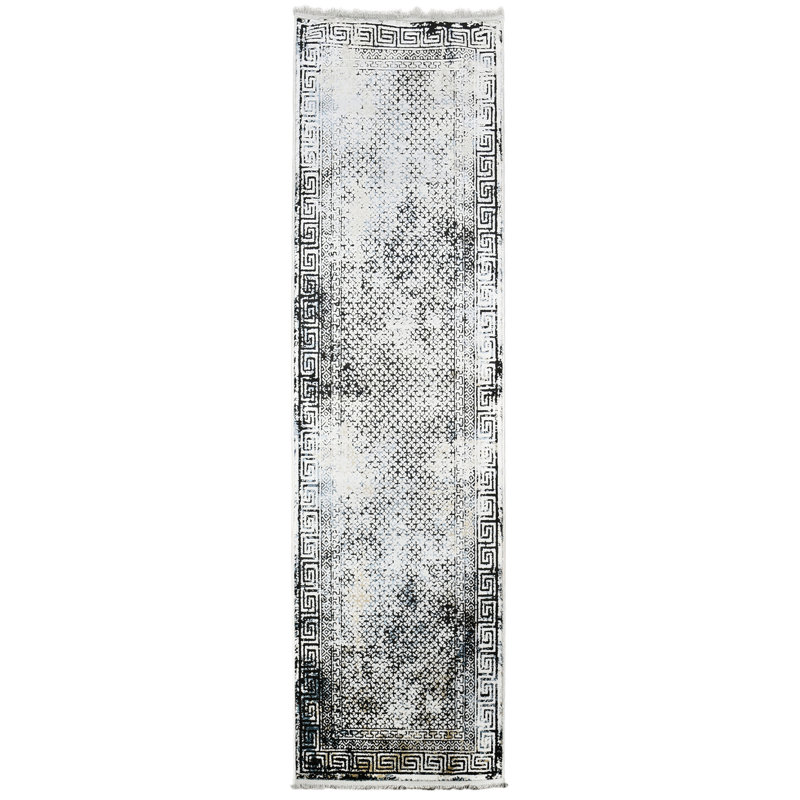 Tapis transitionnel gris de la collection Brinda - 5 pi x 8 pi, Runner 2'3" x 7'10"