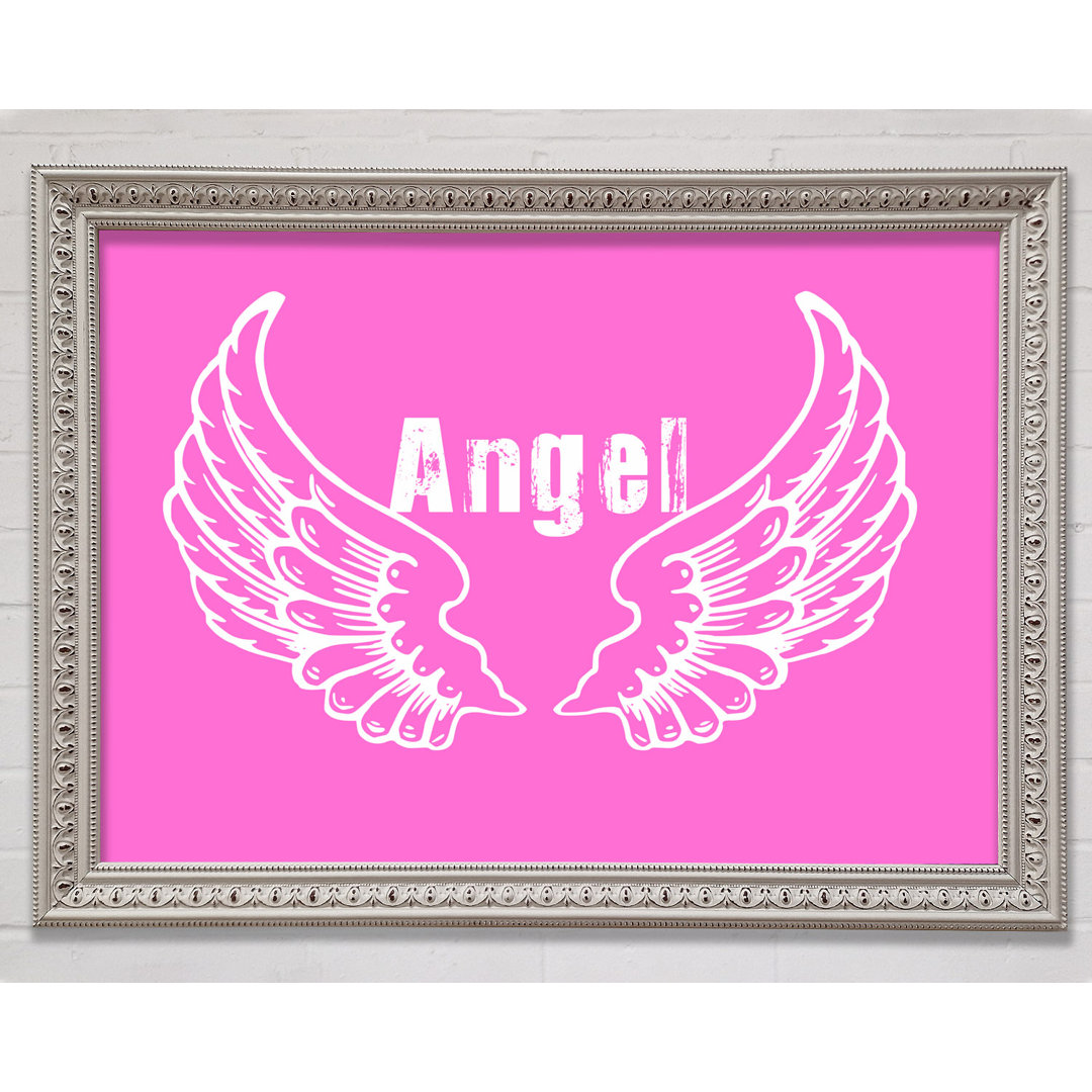 Angel Wings 2 Vivid Pink Gerahmter Druck