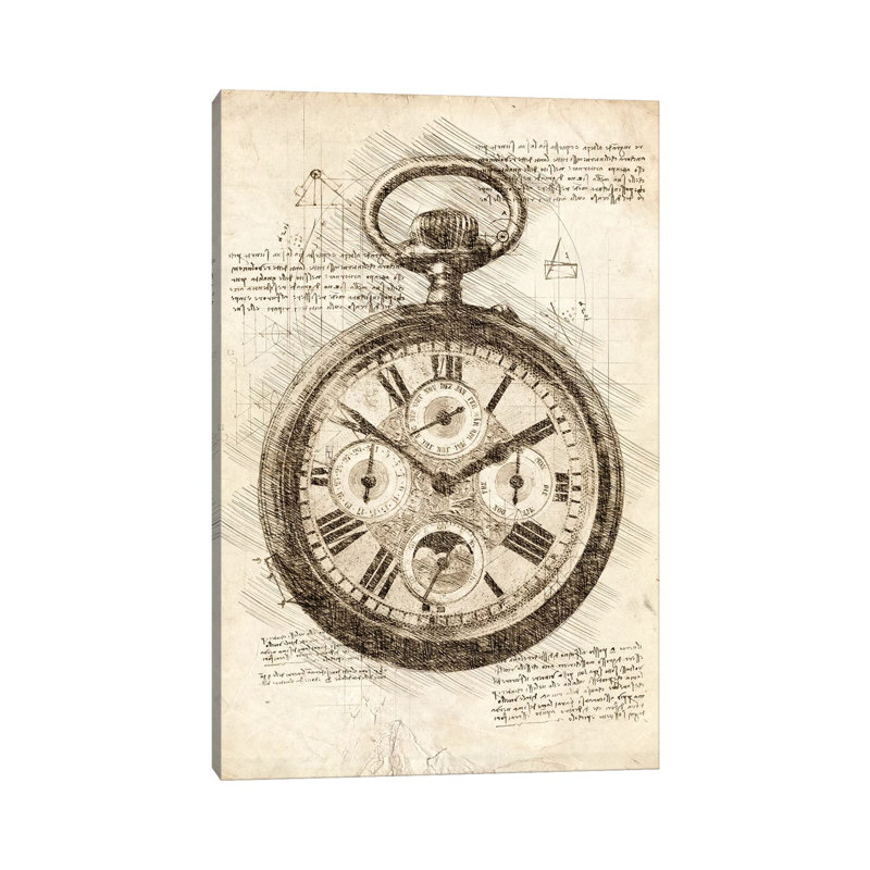 «Old Pocketwatch» par Cornell, impression sur toile tendue, H 12 po x l 8 po x P 0,75 po