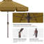 Parasol de marché festonné en oléfine de 2,74 m (9 pi) avec inclinaison et levage à manivelle-1606628190