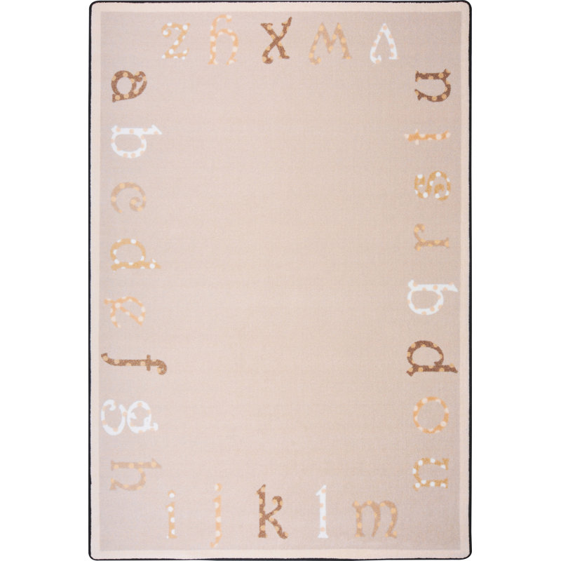 Polka Dot ABCs by Joy Carpets Area Rug, Rectangle 5'4" x 7'8"