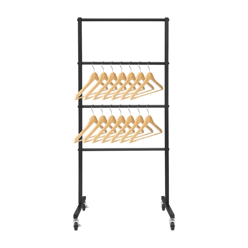 Metal Clothing Hanger Storage Rack, Matte Black