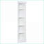 Tablette de coin moderne à 5 niveaux, hauteur de rangement de 83,4 po, blanc neige avec tablettes réglables | Bois massif et panneau de fibres à densité moyenne