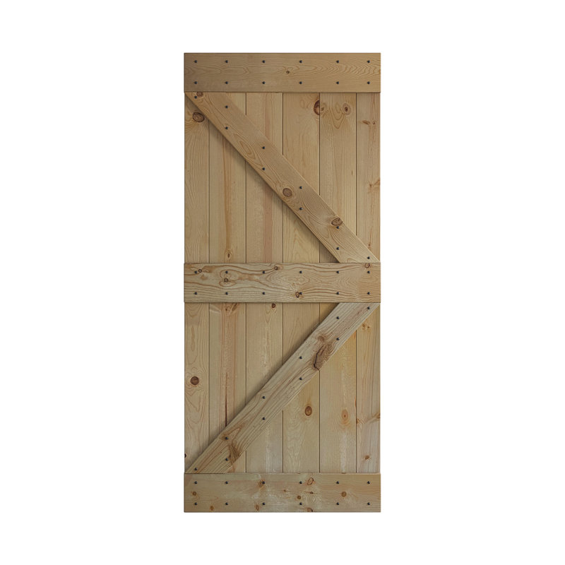 Porte de grange nouée bricolage à panneaux K Series, 38 po x 84 po, Sans finition