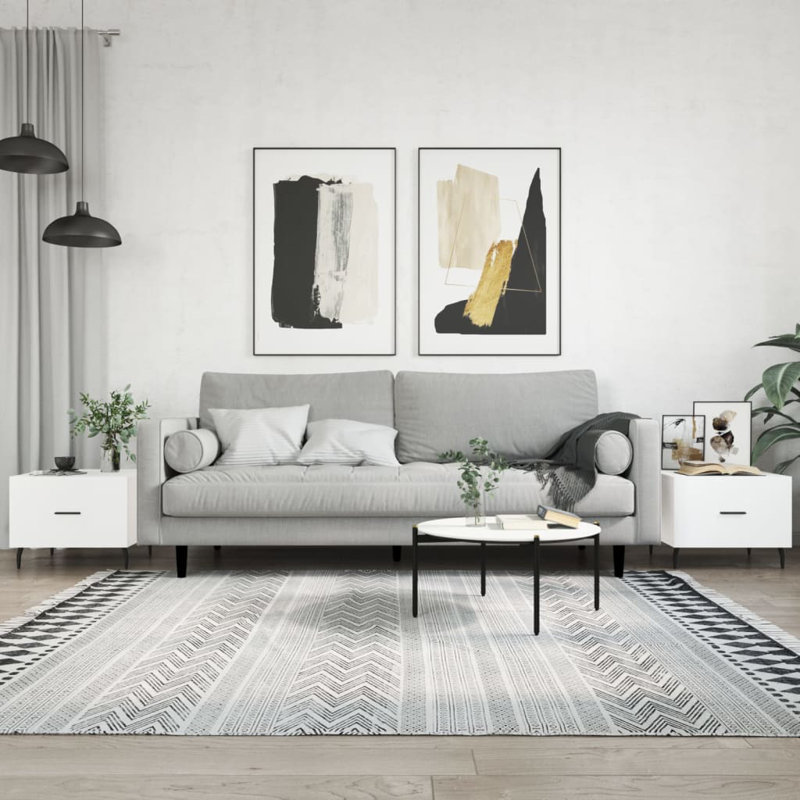 Four Leg Coffee Table with Storage, white