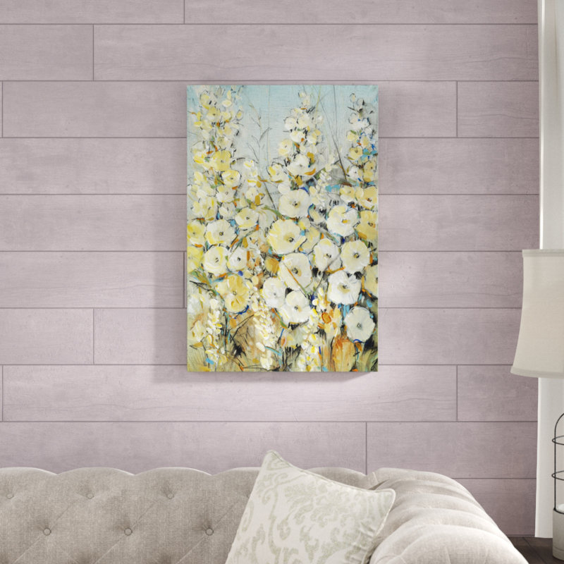 «Cluster of HoIIyhock I», peinture sur toile, H 30 po x l 20 po