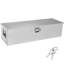 Coffre à outils robuste en aluminium pour benne de camion, 99 x 33 x 25 cm, en tôle larmée, avec poignée latérale et serrure à clé. Coffret de rangement pour camionnette, benne de camion, VR, remorque, argent.