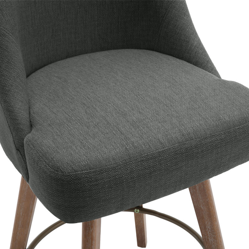 Tabouret de comptoir pivotant 26 po Makylia, Gris