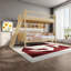 Lits simples en bois compacts avec tablettes de rangement et échelle réglable