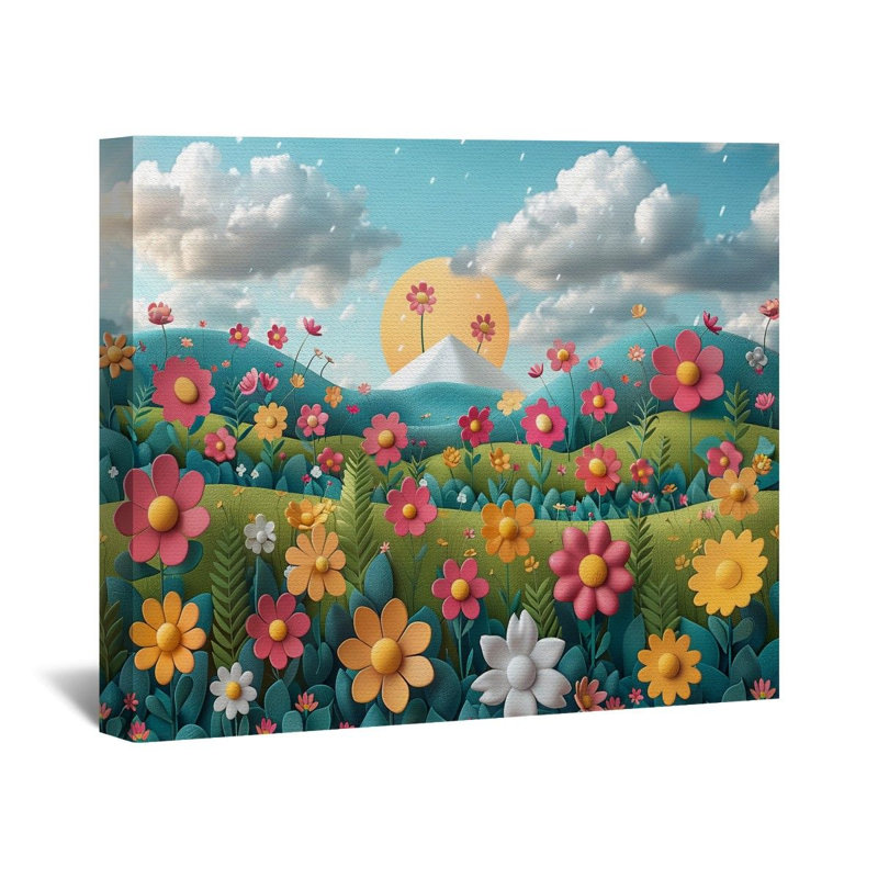 "Floral" sur toile, H 11 po x l 14 po