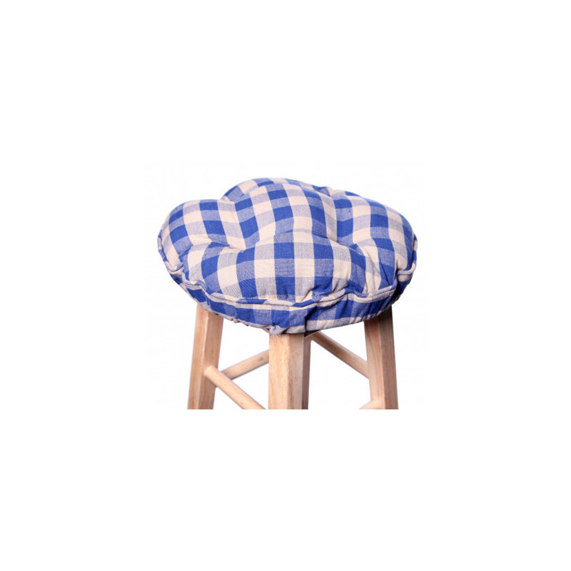 Coussin de siège à carreaux, Bleu marine