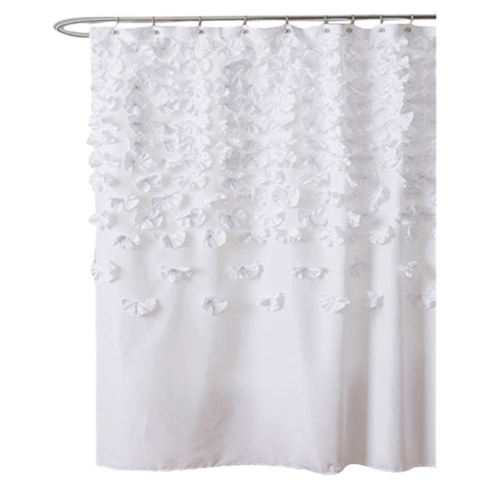 Lucia Single Shower Curtain in White