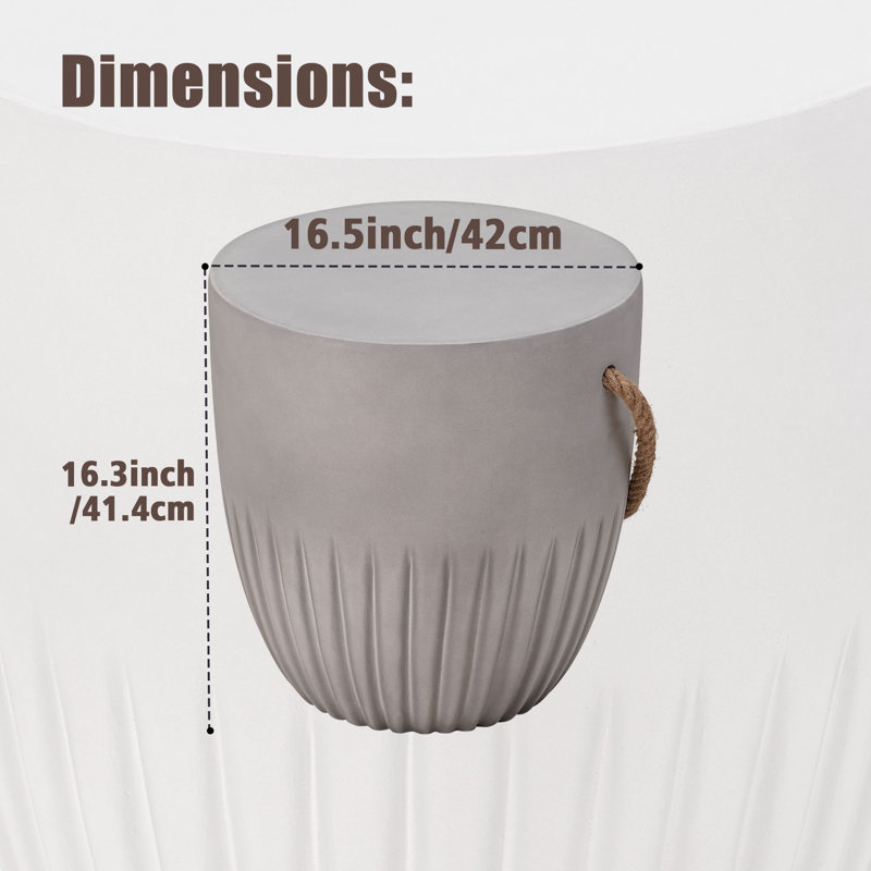 Corded Gray Cone Side Table