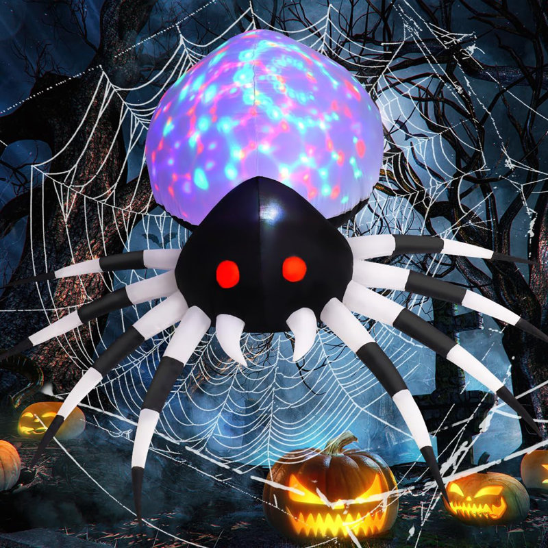 Araignée géante gonflable d'Halloween 6 pi avec lumières DEL magiques
