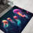 Floral Medley Printed Rug: Soft Textured Non-Woven Elegant Carpet with Vibrant Blossoms and Leaf Pattern Ideal for Living Room and Bedroom Decor-114335343