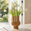 Vase à fleurs en métal émaillé avec couvercle et 6 ouvertures