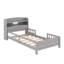 Lit plateforme simple avec DEL, tête de lit avec rangement et garde-corps-782222771