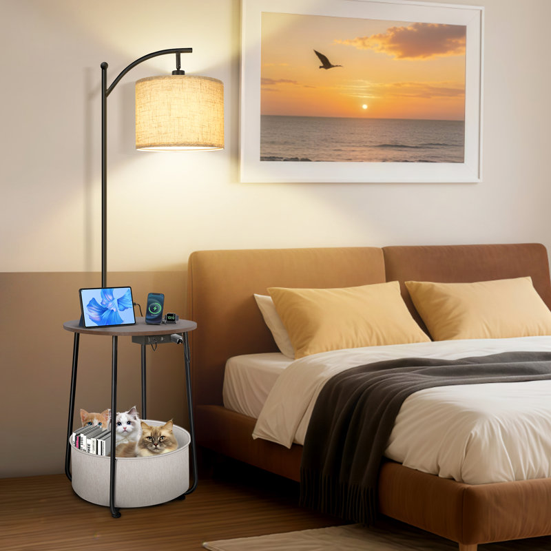 Lampe de table sur pied 62 "Zoulla, Noyer