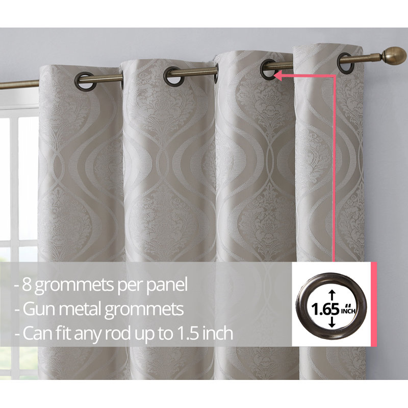Guildford Curtain Pair, 52" W x 84" L, Ivory