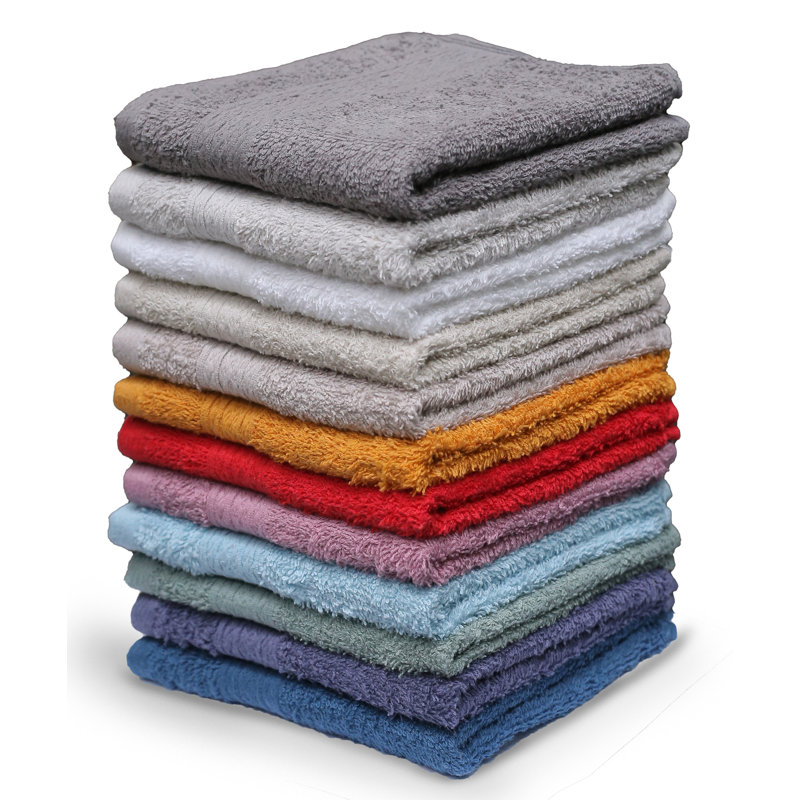 Ensemble de débarbouillettes 100% coton 12 pièces Zoila