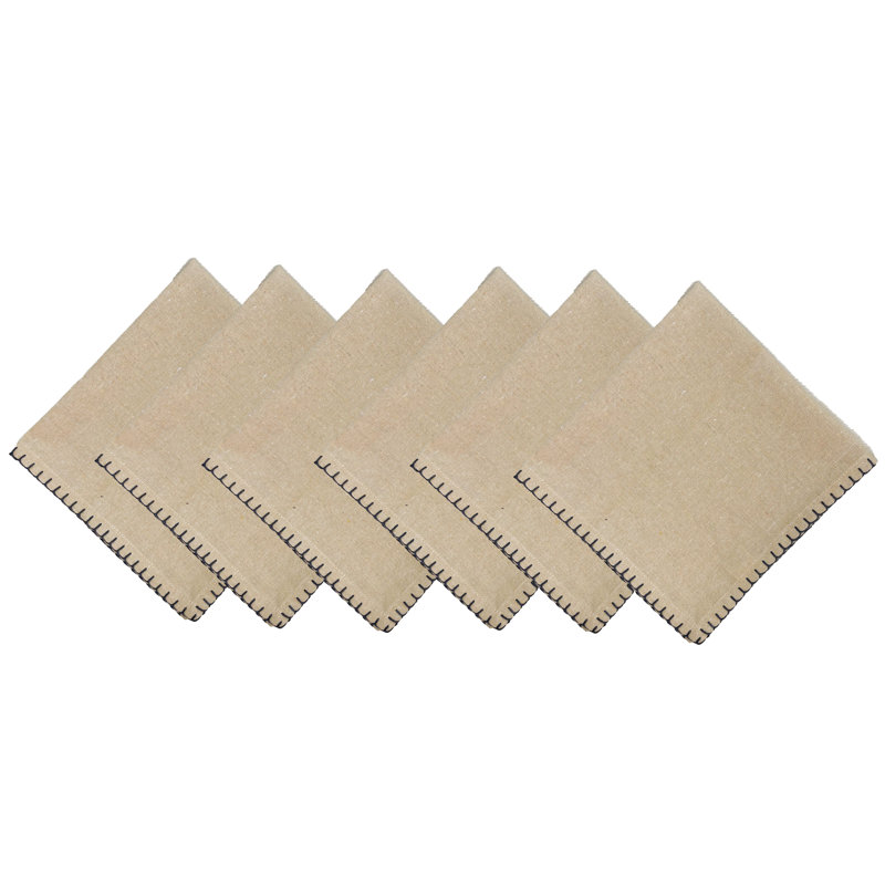 Cotton Solid Colour Square Napkin, Lin / gris