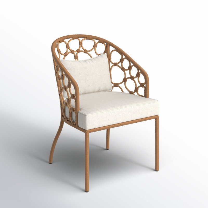 Pebble Upholstered Arm Chair, Natural