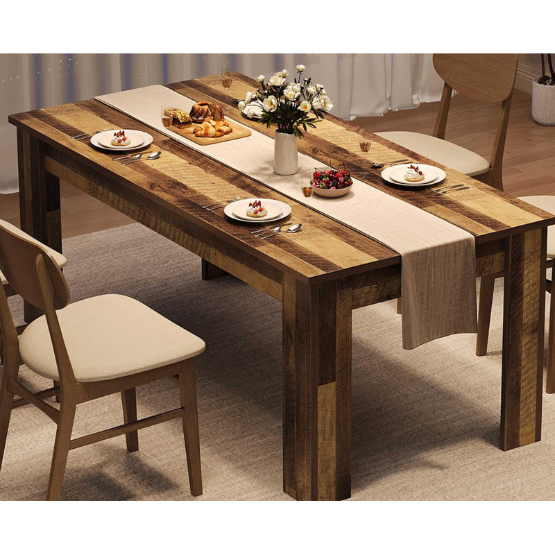 Dining Table For 4~6, 63" Inch Dining Tables For 4, Brown