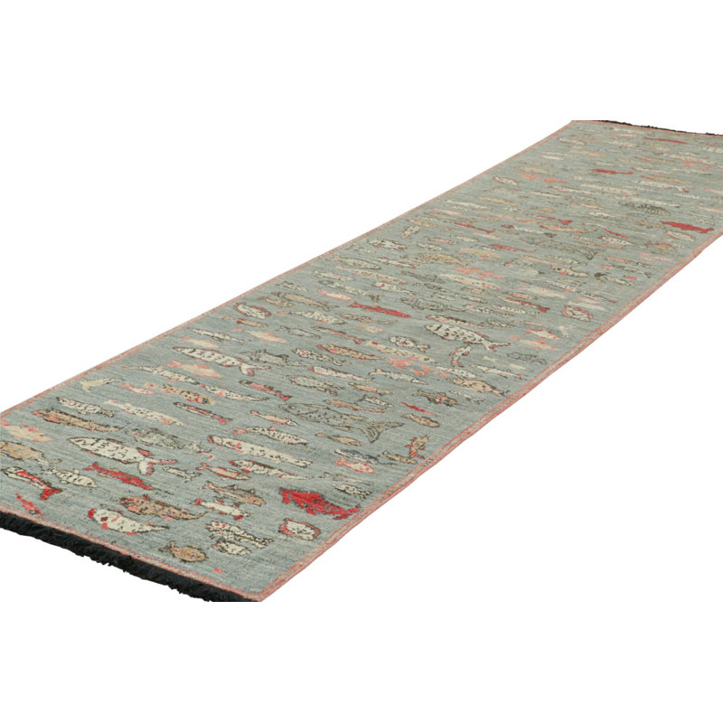 Burano Hand Knotted Wool Area Rug, Runner 3' x 10'