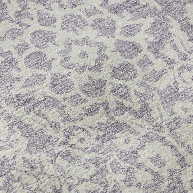 Premium Machine Washable Prisco Lavender Rug, Rectangle 8' x 10'