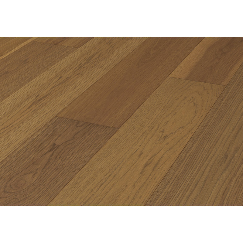 Parquet en hickory d'ingénierie de couleur rouille 7,5 po x 83 po Tandem Collection, Dark Brown Wood