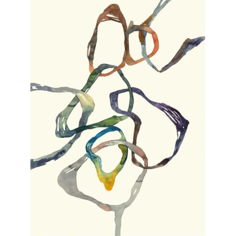 «Color Loop» par Sara Brown, peinture sur toile tendue, Extérieur, H 32 po x l 24 po
