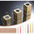 12pcs Gold Vertical Stripe Glass Candlestick Holders