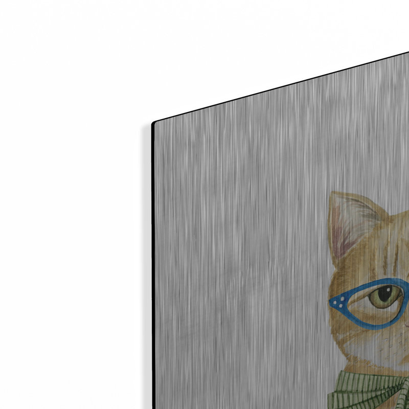 Métal luxueux «Cool Cat IV» par Grace Popp, métal «Cool Cat IV» par Grace Popp, H 24 po x l 24 po