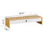 Natural Bamboo Computer Monitor Stand Ostos Riser For Desk With 2 Storage Drawers