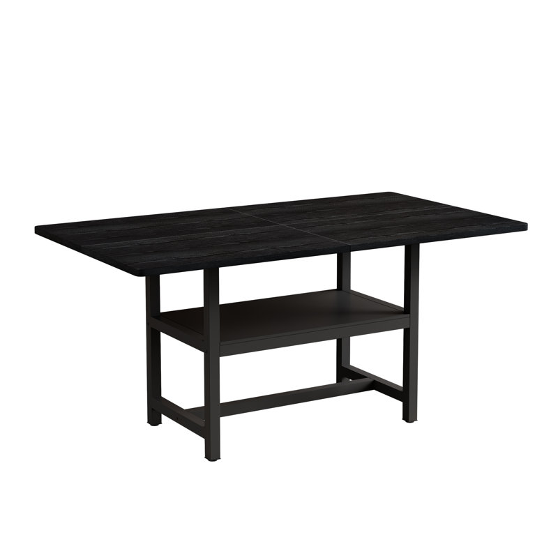 Metal Base Dining Table, Walnut