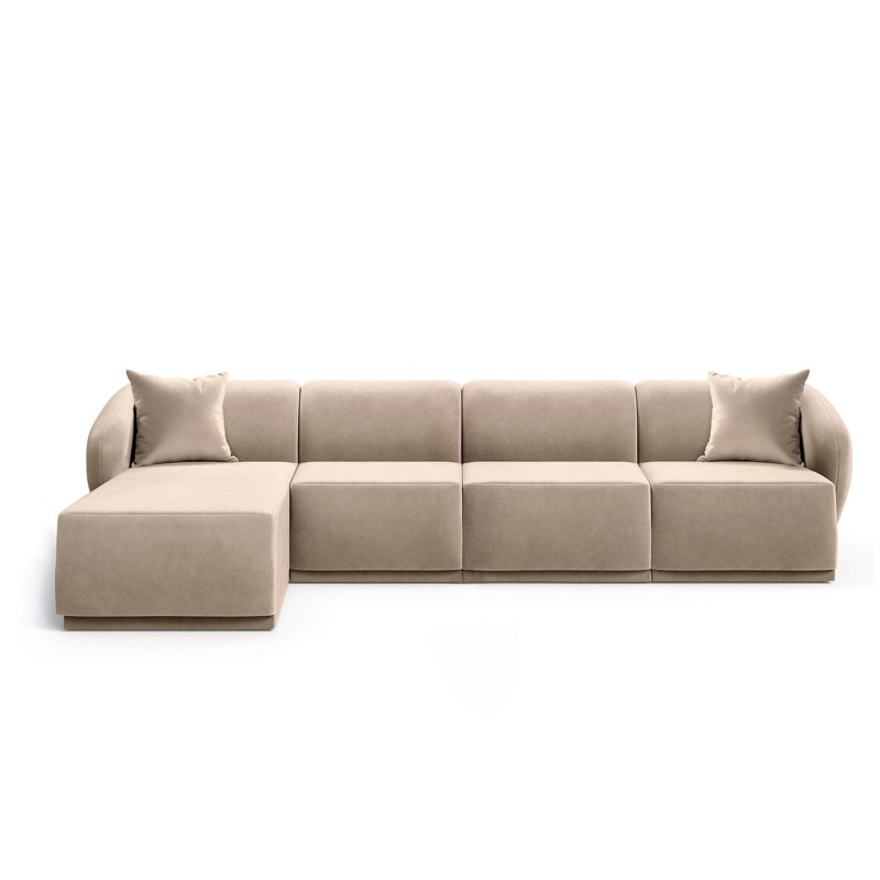 4 Seater Velvet Sofa & Chaise