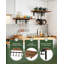 Ensemble de 2 supports à casseroles muraux, supports à casseroles rétro brun rustique avec tablette flottante-129419511