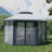 13' Pop Up Gazebo, Hexagonal Canopy Shelter with 6 Zippered Mesh Netting, Event Tent with Strong Steel Frame-112710203