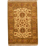Crown Wool Oriental Area Rug in Olive Green