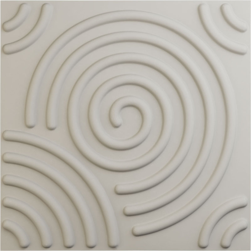 Panneau mural décoratif Spiral EnduraWall 3D, Blanc fleur satiné