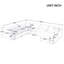 Canapé modulaire extra large de 129 po - Polyester tissé à losanges 7 places-1348457533