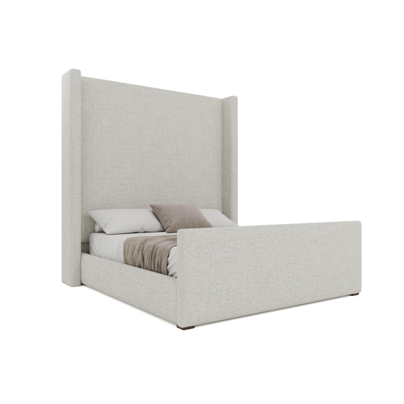 Aylet Luxe Footboard High Bed, California King, Linen Cotton