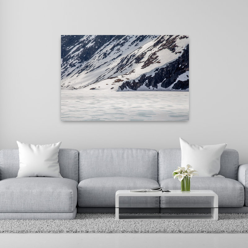 Art contemporain contemporain, paysage de montagne abstrait, H 40 po x l 60 po