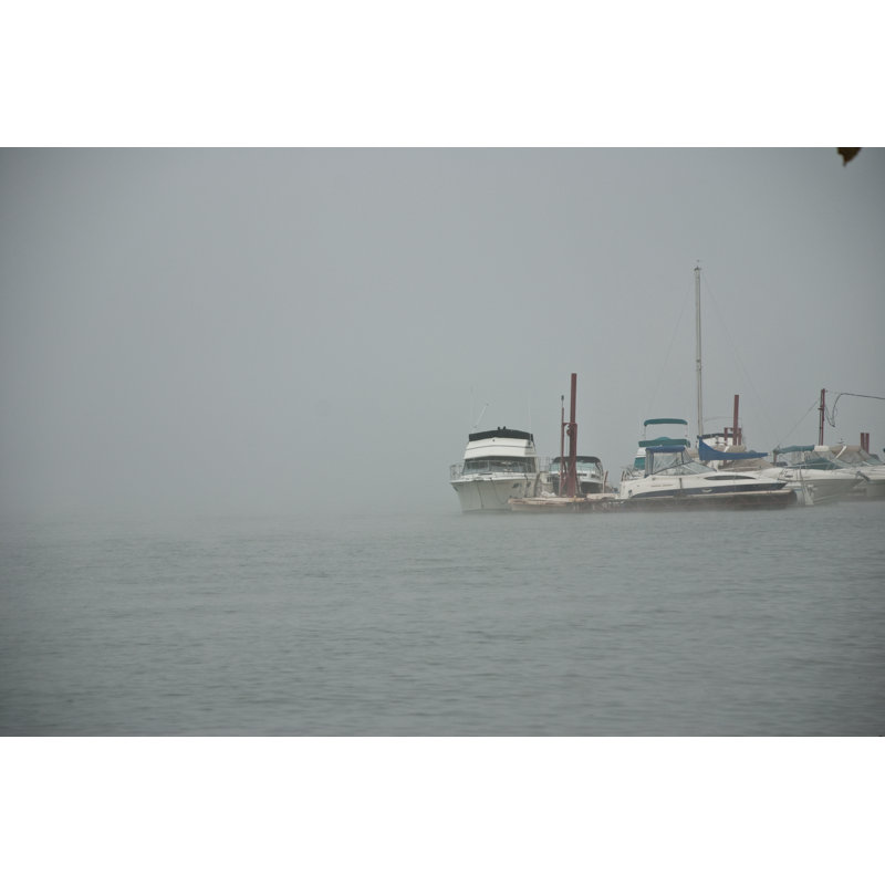 Foggy Boats - Wrapped Canvas Print, 20cm H x 30cm W x 3.8cm D