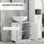 Meuble-lavabo blanc avec tablette réglable pour un usage polyvalent