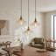 Lustre bronze antique avec abat-jour texturé-130769849