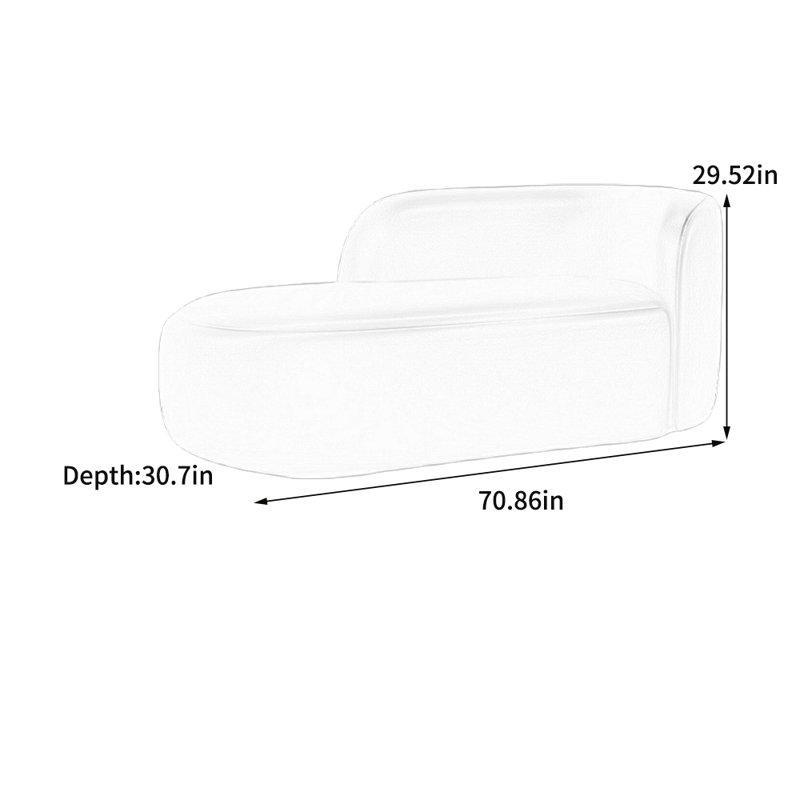 Chaise longue simple et élégante en éponge, Orienté à droite, Noir