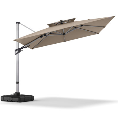 Gentle Chic 10 FT Double Top Square Outdoor Patio Umbrella