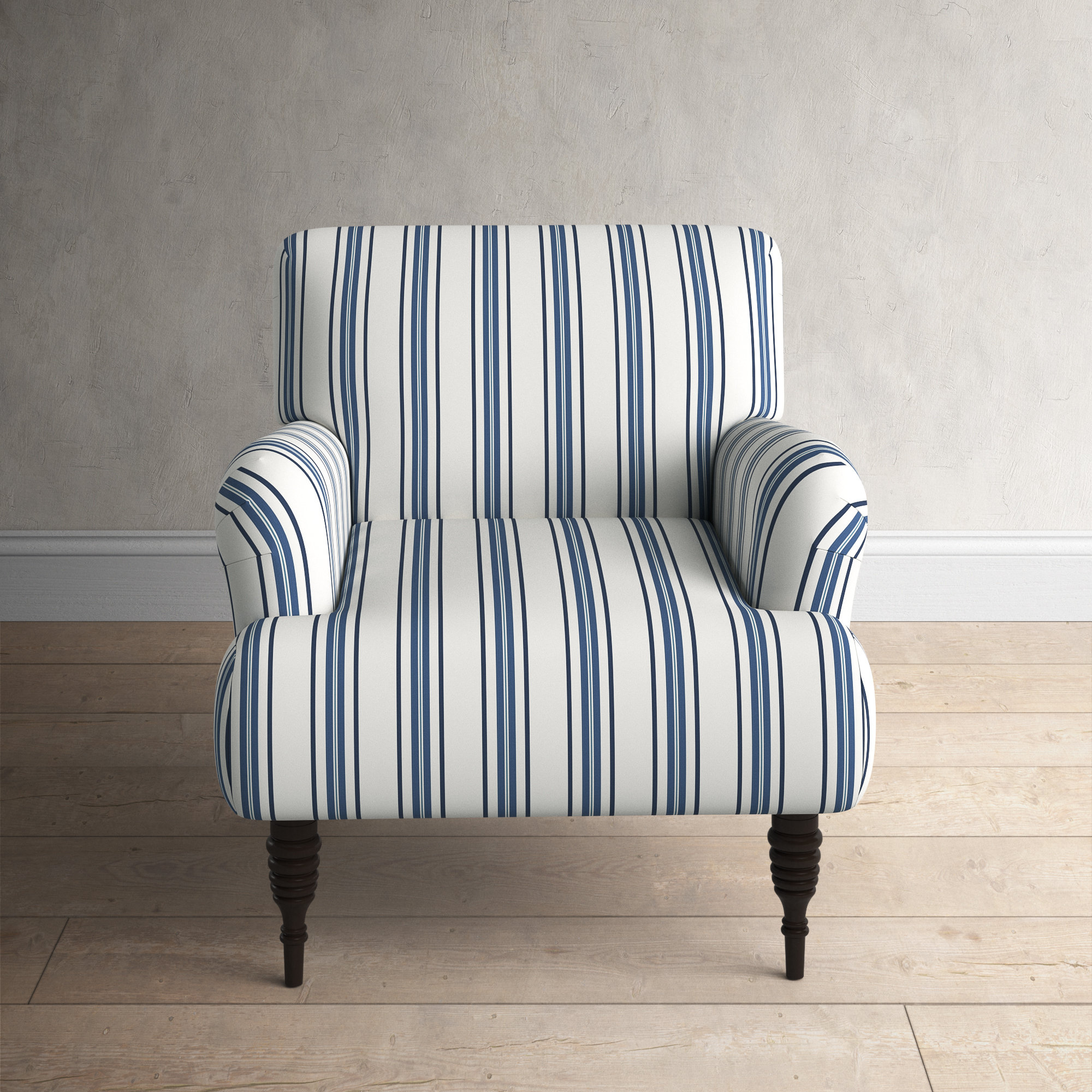 Fairhope Upholstered Armchair, Light Blue 100% Cotton