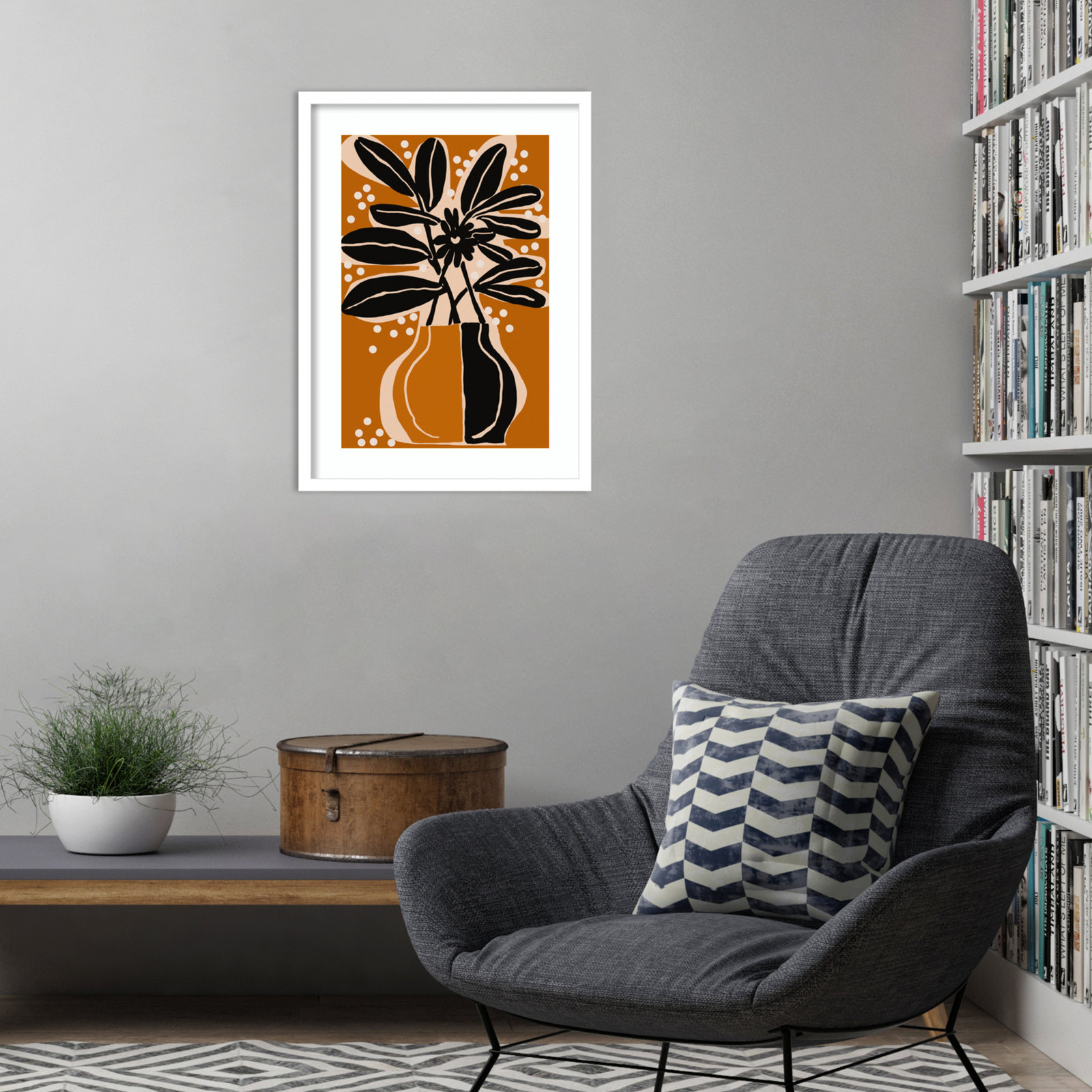 Galya "Ochre Still Life No. 6" Print, White, 25" H x 19" W